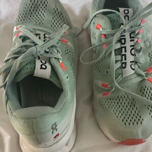 On Running woman’s or kids Sneakers in Mint and Coral